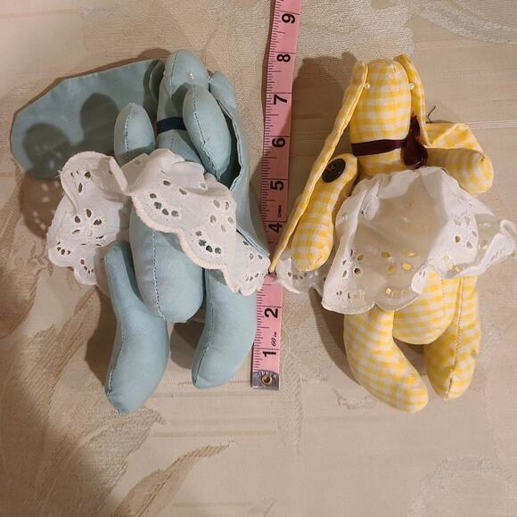 Handmade Cottagecore Easter Bunny Rabbit Lot Hand sewn Vintage - Picture 4 of 9